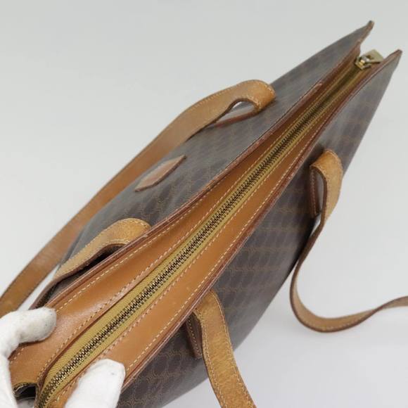 CELINE Macadam Canvas Shoulder Bag PVC Leather Brown Auth 92566 - Picture 6 of 16